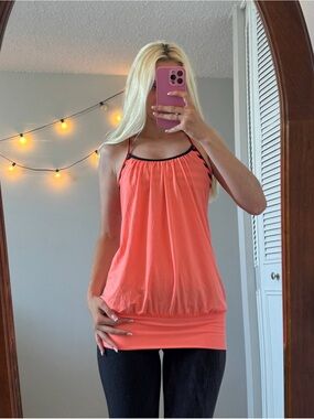 lululemon athletica Coral Tank Top with Black Trim